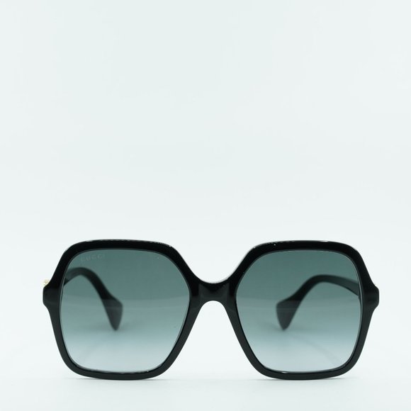 💯 NEW GUCCI GG1072SA 001 SHINY BLACK GREY GRADIENT SQUARE SUNGLASSES - Picture 3 of 11